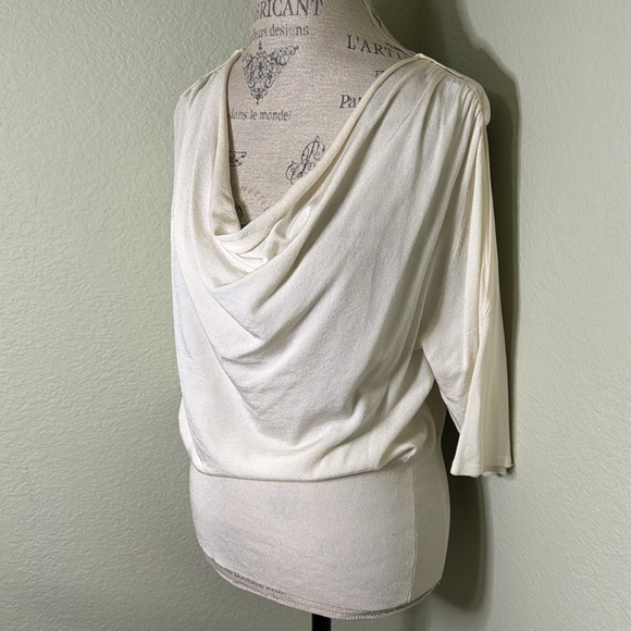 Caché White Dolman Drape Knit Sweater - Picture 2 of 7